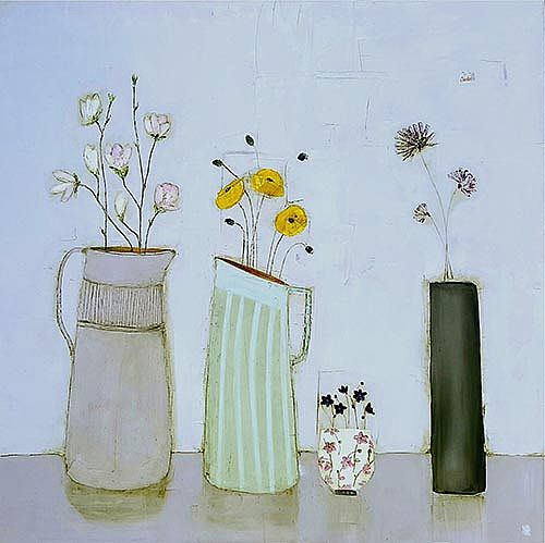 Eithne  Roberts - Magnolia and yellow poppies